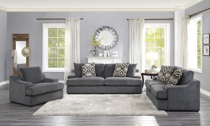 Homelegance Orofino Accent Chair in Dark Gray Textured Microfiber 9404DG-1