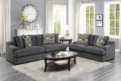 Homelegance Orofino Dark Gray Textured Microfiber Sectional Sofa 9404DG-3