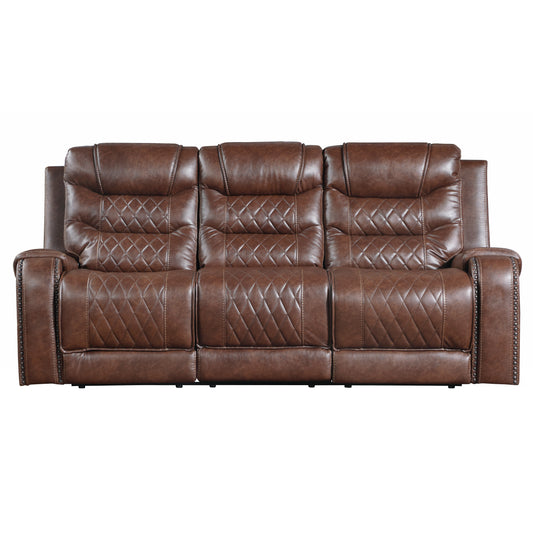 Homelegance Putnam Sectional Sofa Brown Faux Leather 9405BR-3