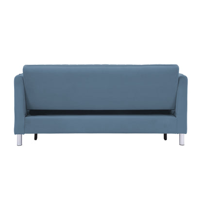 Homelegance Greenway Sectional Sofa Blue Velvet Convertible Sleeper 9406NBU-3CL