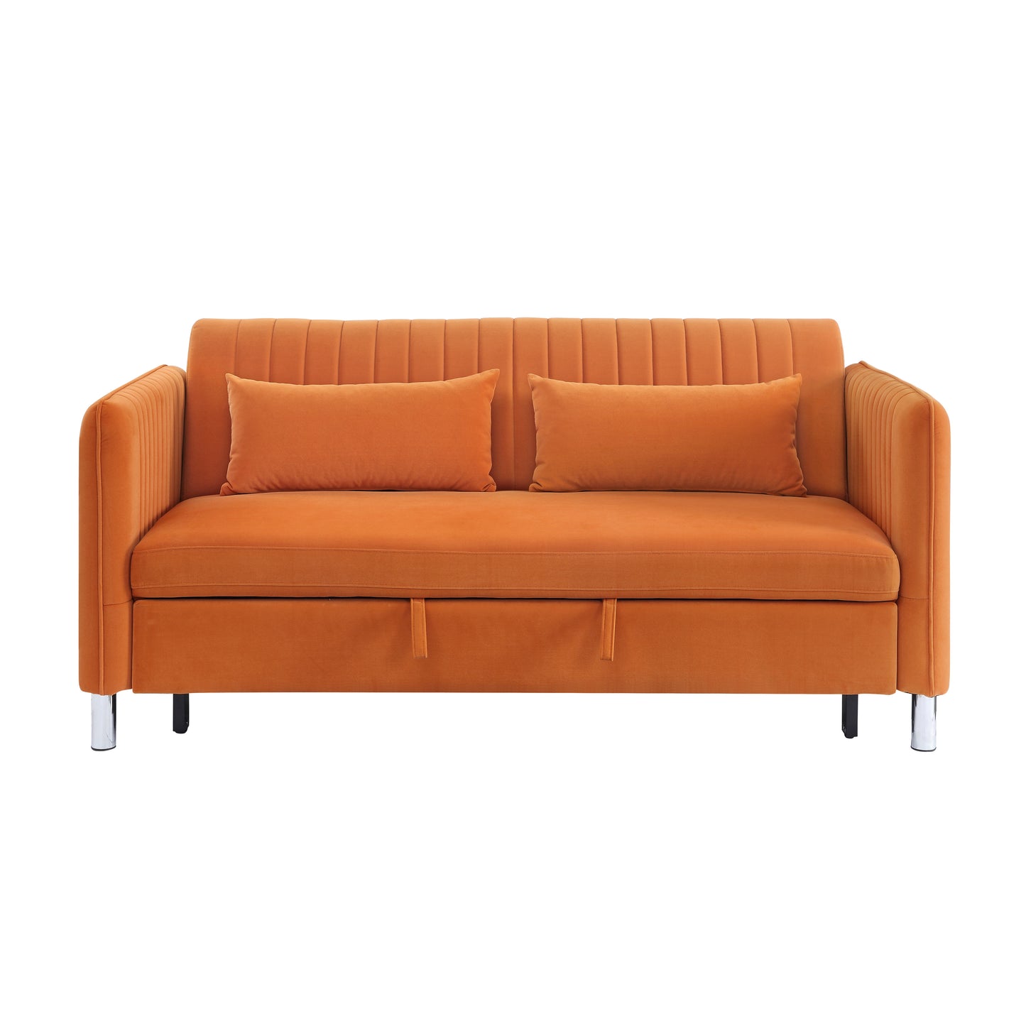 Homelegance Greenway Sectional Sofa in Luxurious Orange Velvet 9406RN-3CL