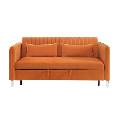 Homelegance Greenway Sectional Sofa in Luxurious Orange Velvet 9406RN-3CL