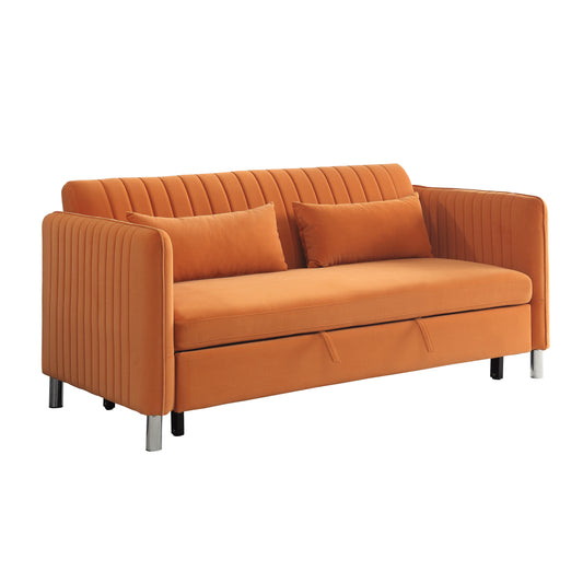 Homelegance Greenway Sectional Sofa in Luxurious Orange Velvet 9406RN-3CL