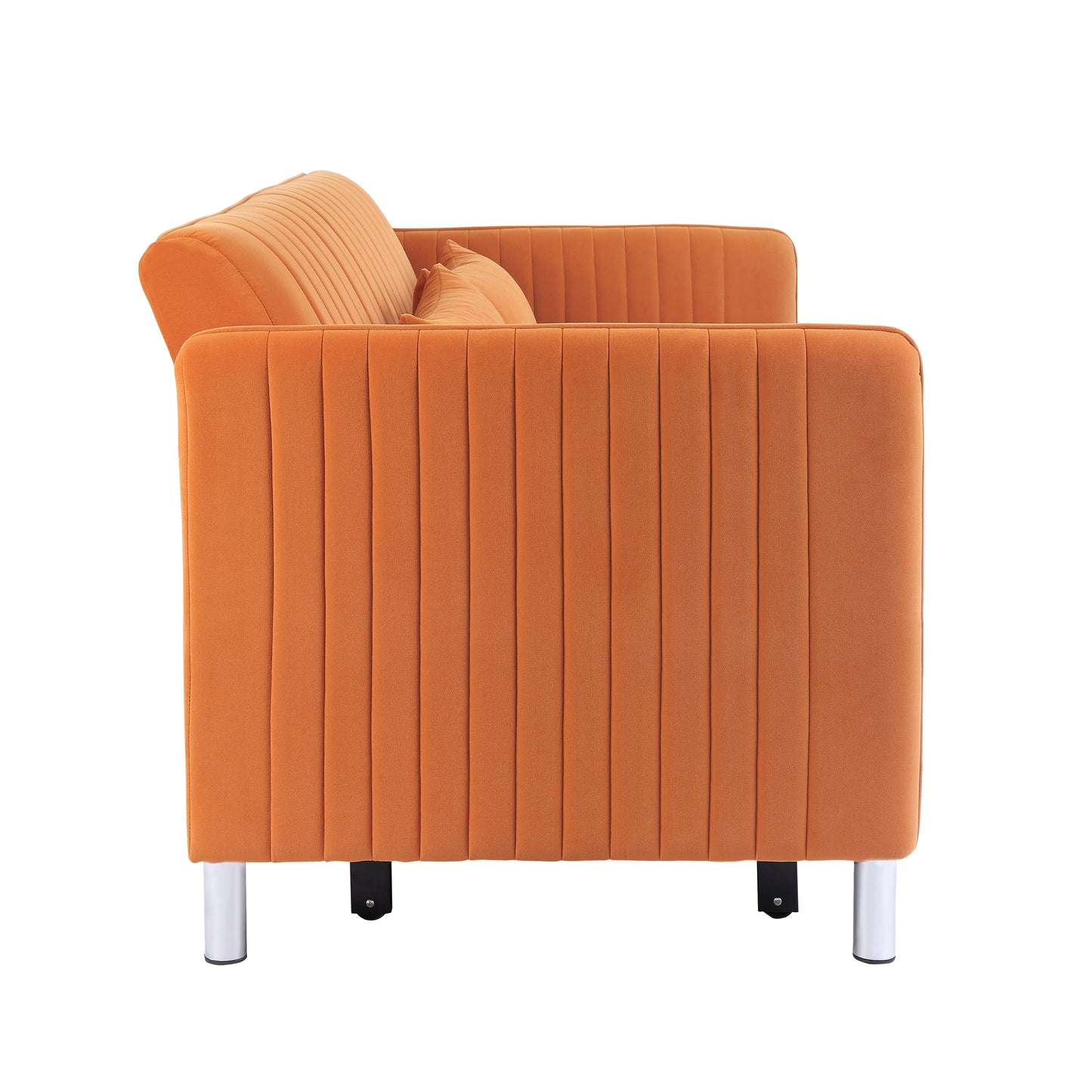 Homelegance Greenway Sectional Sofa in Luxurious Orange Velvet 9406RN-3CL
