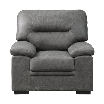 Homelegance Michigan Accent Chair in Dark Gray Polished Microfiber 9407DG-1