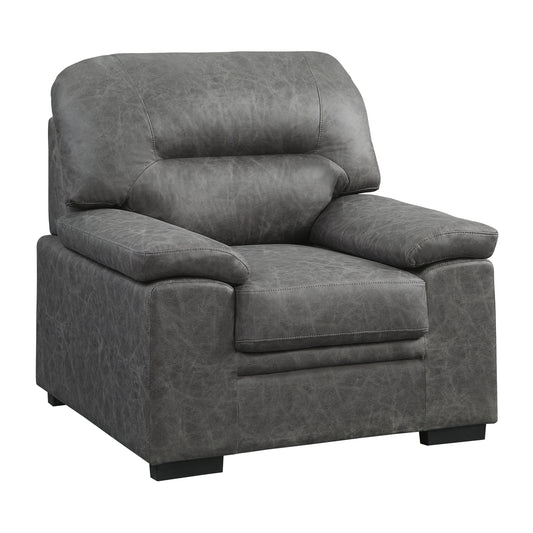 Homelegance Michigan Accent Chair in Dark Gray Polished Microfiber 9407DG-1