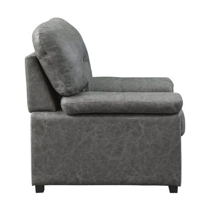 Homelegance Michigan Accent Chair in Dark Gray Polished Microfiber 9407DG-1