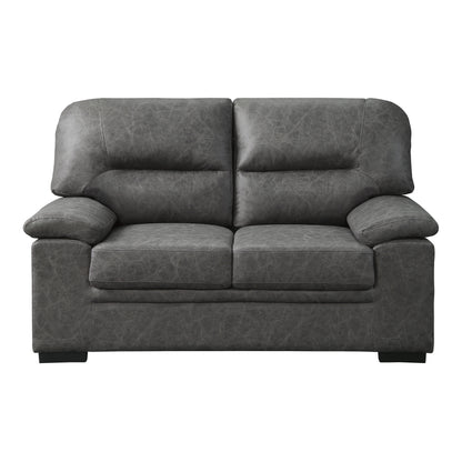 Homelegance Michigan Loveseat in Dark Gray Polished Microfiber 9407DG-2