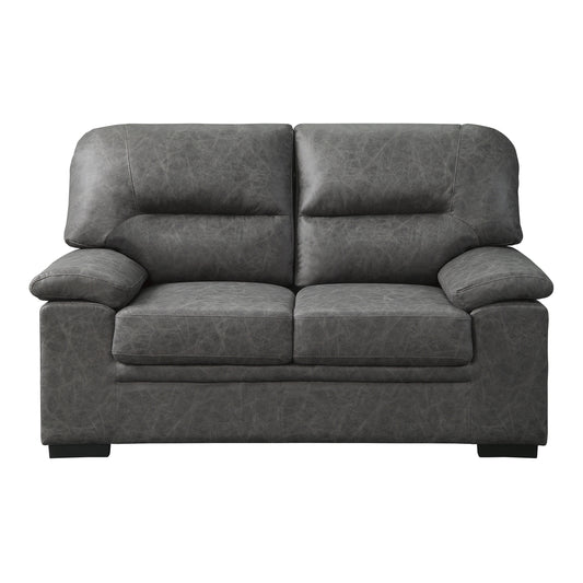 Homelegance Michigan Loveseat in Dark Gray Polished Microfiber 9407DG-2