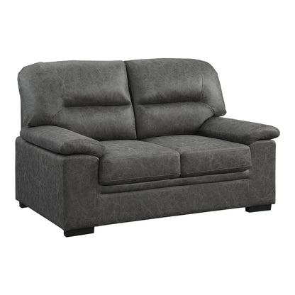 Homelegance Michigan Loveseat in Dark Gray Polished Microfiber 9407DG-2