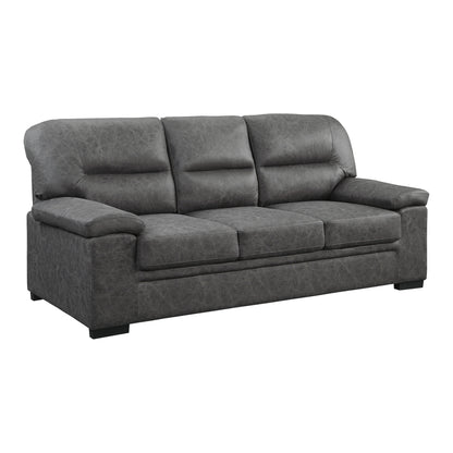 Homelegance Michigan Dark Gray Polished Microfiber Sectional Sofa 9407DG-3