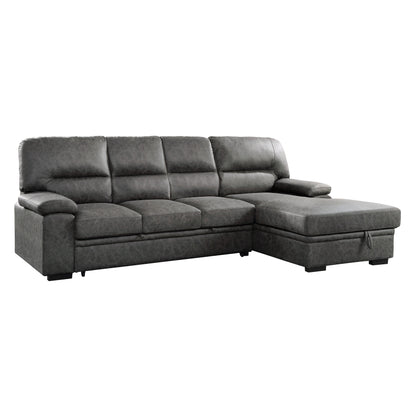 Homelegance Michigan Sectional Sofa in Dark Gray 9407DG-2RC3L