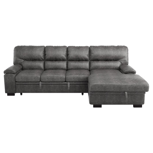 Homelegance Michigan Sectional Sofa in Dark Gray 9407DG-2RC3L