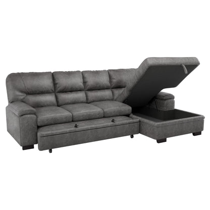 Homelegance Michigan Sectional Sofa in Dark Gray 9407DG-2RC3L