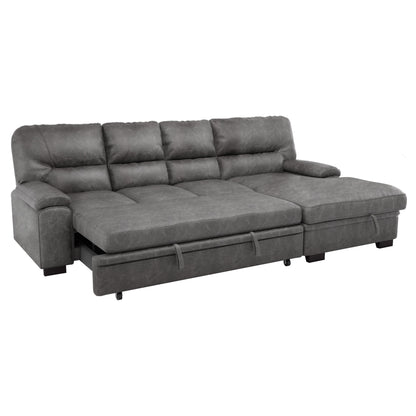 Homelegance Michigan Sectional Sofa in Dark Gray 9407DG-2RC3L
