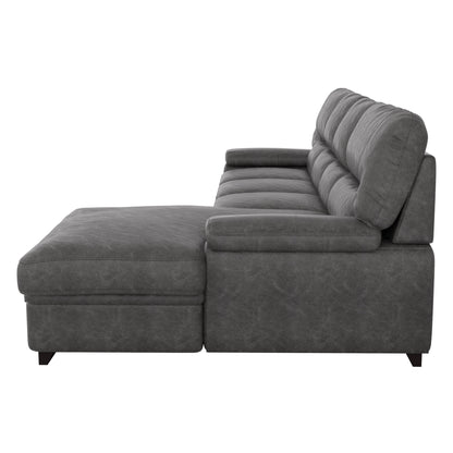 Homelegance Michigan Sectional Sofa in Dark Gray 9407DG-2RC3L