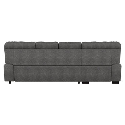 Homelegance Michigan Sectional Sofa in Dark Gray 9407DG-2LC3R