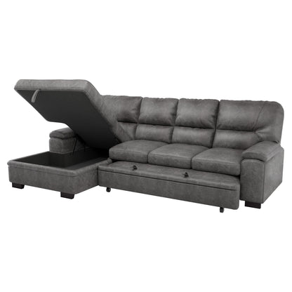 Homelegance Michigan Sectional Sofa in Dark Gray 9407DG-2LC3R