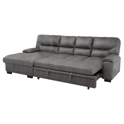 Homelegance Michigan Sectional Sofa in Dark Gray 9407DG-2LC3R