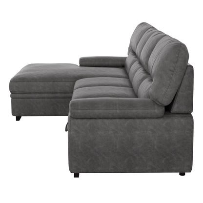 Homelegance Michigan Sectional Sofa in Dark Gray 9407DG-2LC3R