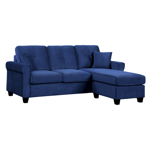 Homelegance Monty Sectional Sofa Navy Velvet Reversible Chic Comfort 9411NV-3SC