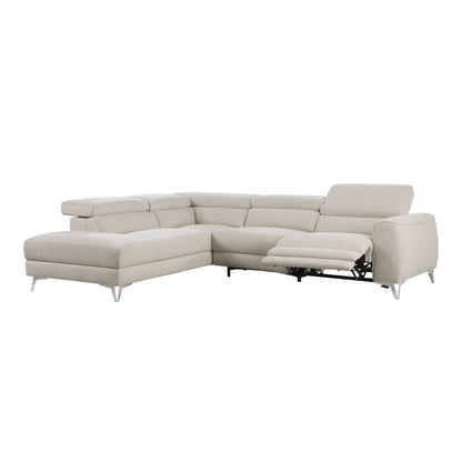 Homelegance Bienvenue 2-Piece Power Reclining Sectional Sofa in Beige 9415-SCPW