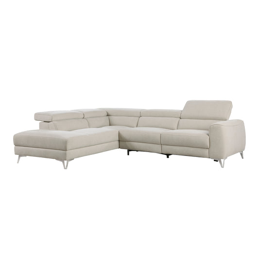 Homelegance Bienvenue 2-Piece Power Reclining Sectional Sofa in Beige 9415-SCPW