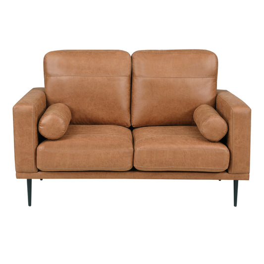 Homelegance Westcliffe Loveseat in Brown Polished Microfiber 9416CAR-2