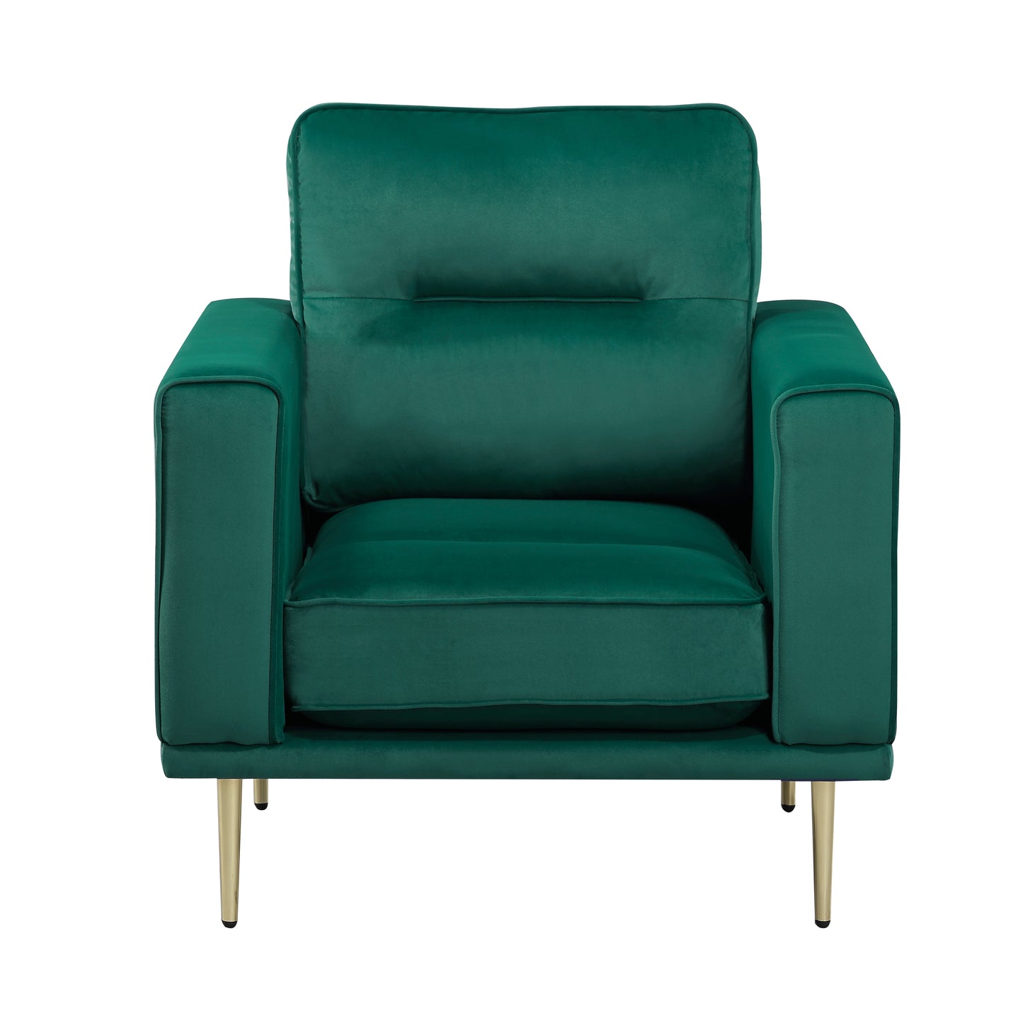 Homelegance Violetta Green Velvet Accent Chair with Gold Metal Legs 9417GRN-1