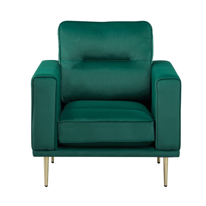 Homelegance Violetta Green Velvet Accent Chair with Gold Metal Legs 9417GRN-1