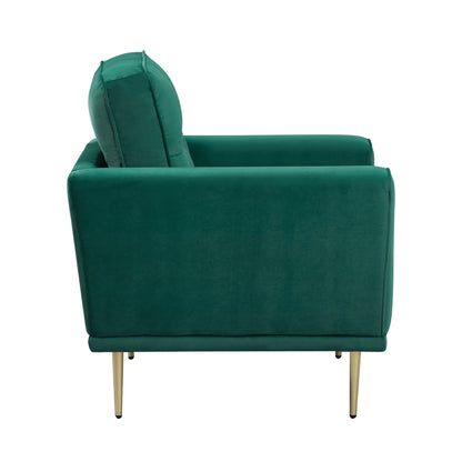 Homelegance Violetta Green Velvet Accent Chair with Gold Metal Legs 9417GRN-1