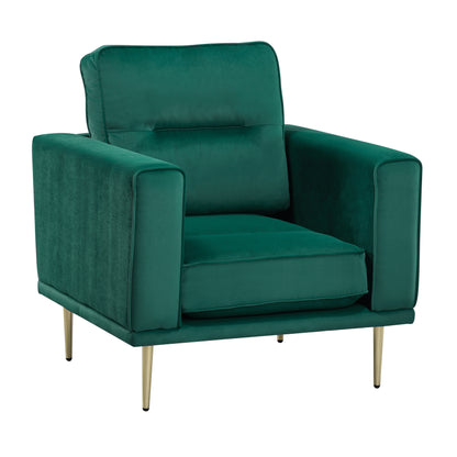 Homelegance Violetta Green Velvet Accent Chair with Gold Metal Legs 9417GRN-1