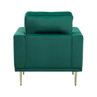 Homelegance Violetta Green Velvet Accent Chair with Gold Metal Legs 9417GRN-1