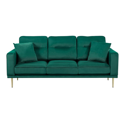 Homelegance Violetta Green Velvet Sectional Sofa with Gold Finish Legs 9417GRN-3