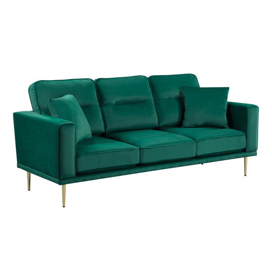 Homelegance Violetta Green Velvet Sectional Sofa with Gold Finish Legs 9417GRN-3