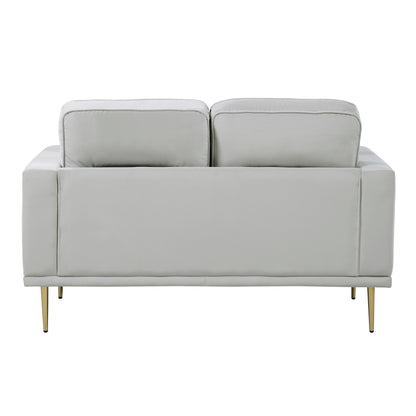 Homelegance Violetta Gray Velvet Loveseat with Gold Metal Legs 9417GRY-2