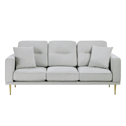 Homelegance Violetta Gray Velvet Sectional Sofa with Gold Finish Legs 9417GRY-3