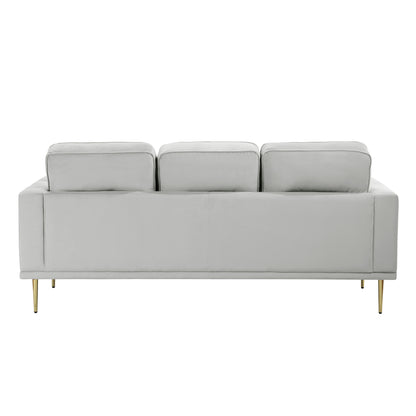 Homelegance Violetta Gray Velvet Sectional Sofa with Gold Finish Legs 9417GRY-3