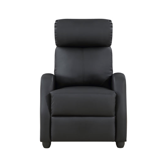 Homelegance Greenfield Reclining Chair in Black Faux Leather 9420BK-1