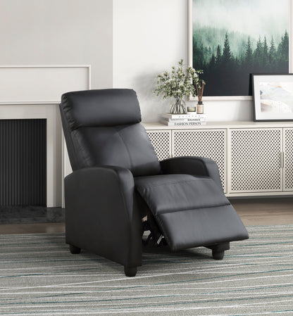 Homelegance Greenfield Reclining Chair in Black Faux Leather 9420BK-1