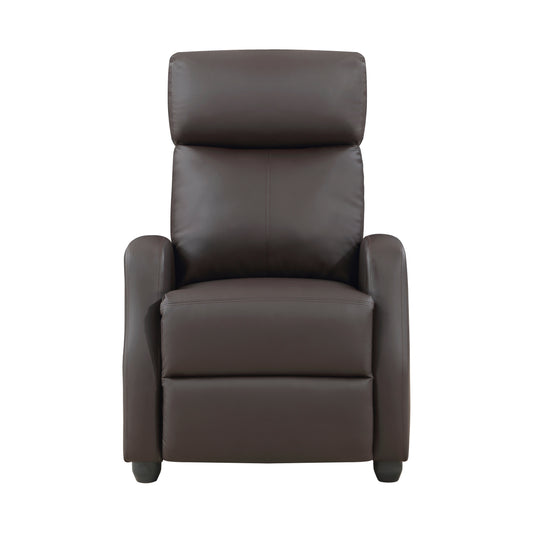 Homelegance Greenfield Reclining Chair in Dark Brown Faux Leather 9420DB-1