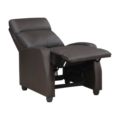 Homelegance Greenfield Reclining Chair in Dark Brown Faux Leather 9420DB-1