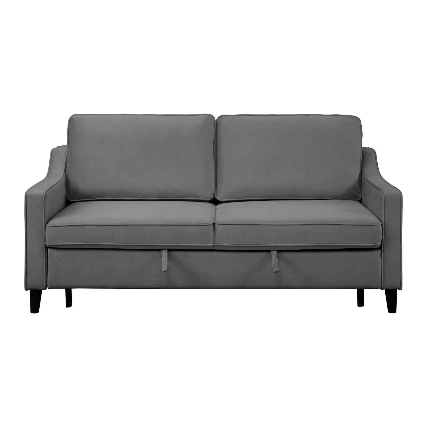 Homelegance Adelia Dark Gray Velvet Convertible Sofa with Pull-Out Bed 9428DG-3CL
