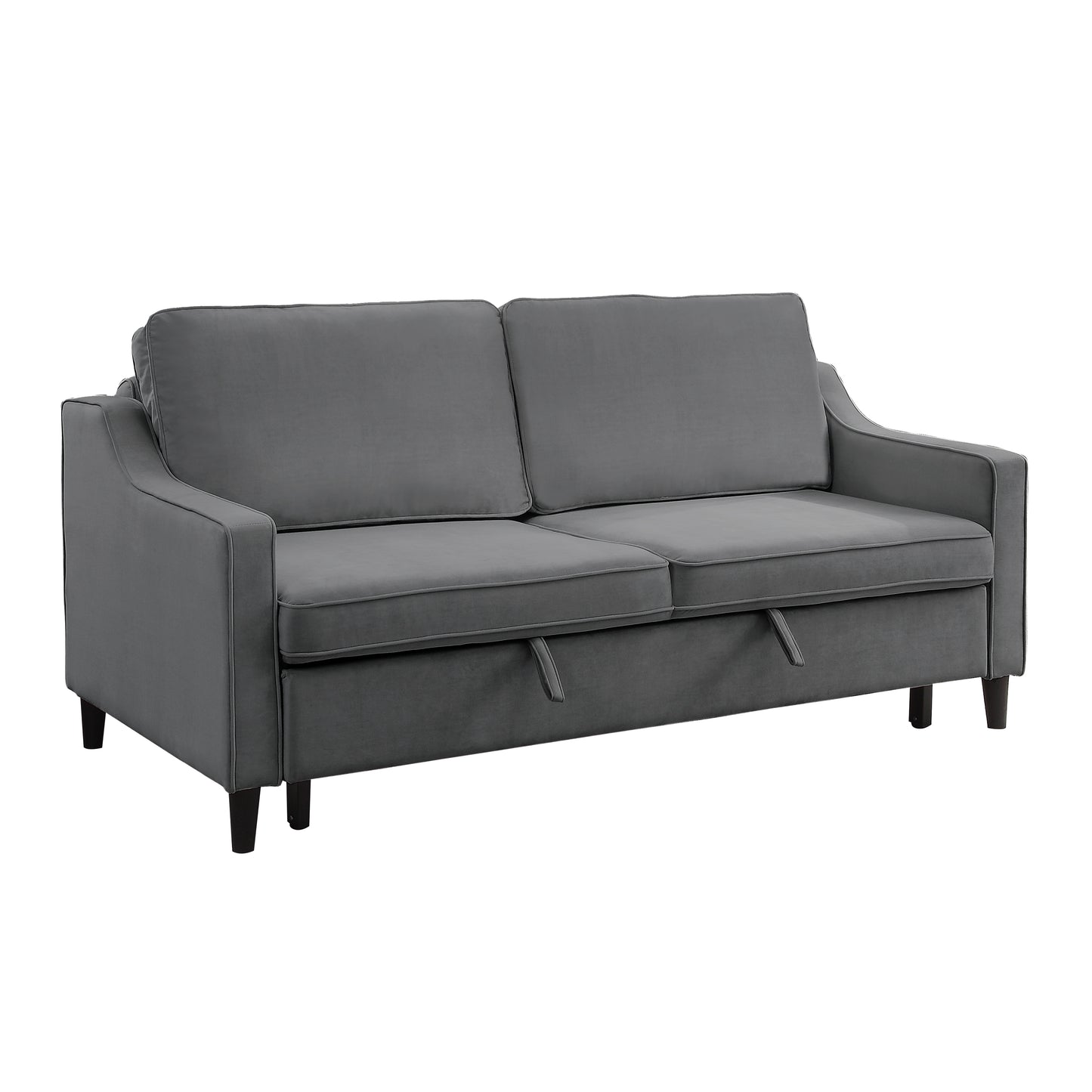 Homelegance Adelia Dark Gray Velvet Convertible Sofa with Pull-Out Bed 9428DG-3CL