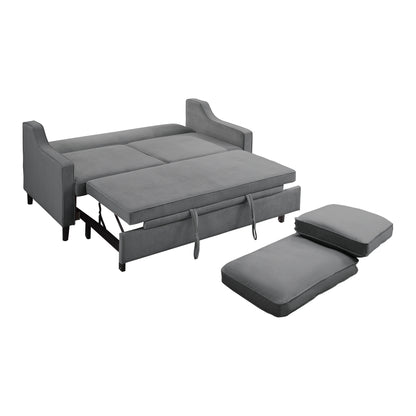 Homelegance Adelia Dark Gray Velvet Convertible Sofa with Pull-Out Bed 9428DG-3CL