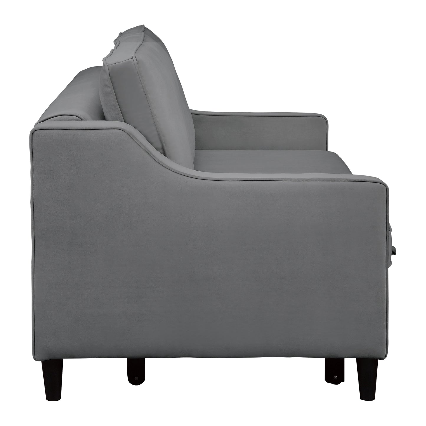 Homelegance Adelia Dark Gray Velvet Convertible Sofa with Pull-Out Bed 9428DG-3CL