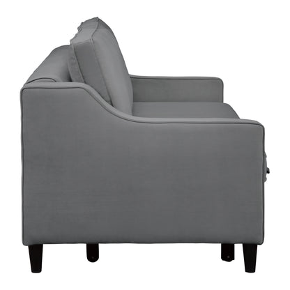Homelegance Adelia Dark Gray Velvet Convertible Sofa with Pull-Out Bed 9428DG-3CL