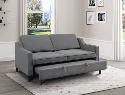 Homelegance Adelia Dark Gray Velvet Convertible Sofa with Pull-Out Bed 9428DG-3CL