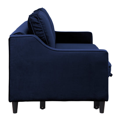 Homelegance Adelia Navy Velvet Sectional Sofa with Pull-Out Bed 9428NV-3CL
