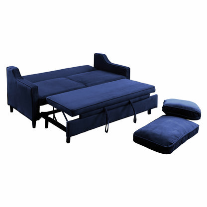 Homelegance Adelia Navy Velvet Sectional Sofa with Pull-Out Bed 9428NV-3CL